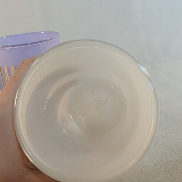 Rae Dunn 3 Set Makeup Junkie Brushes Glass Cup Holders Flawless White Purple - Picture 6 of 15